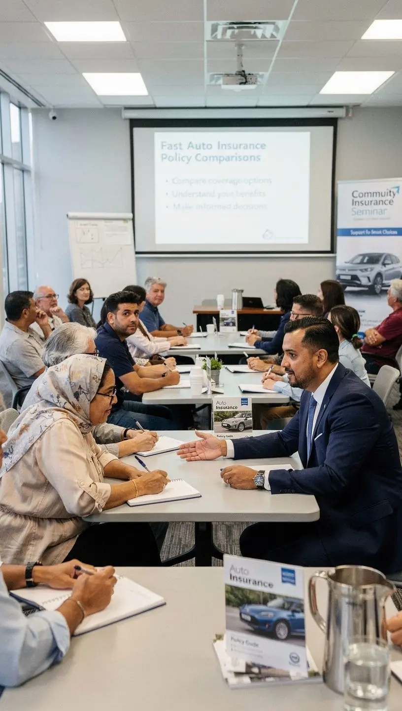 Różne dokumenty ubezpieczeniowe rozłożone na stole w biurze.